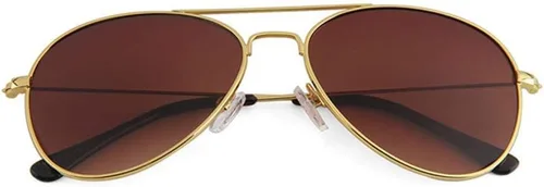 Vista 4 de Wodison Gafas de sol clásicas para niños y niñas, lentes de sol reflectantes con marco de metal