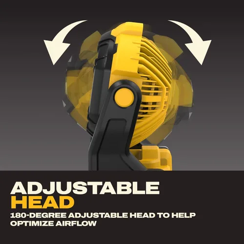 Vista 3 de DEWALT 20V MAX Ventilador portátil, ventilador de taller inalámbrico recargable con batería, hasta 4.5 horas de duración, velocidad variable, 650