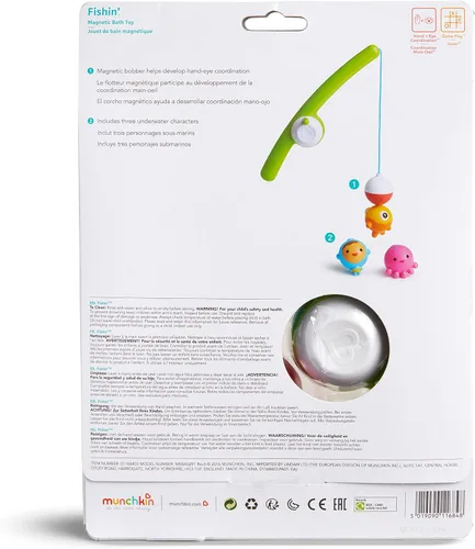 Vista 6 de Munchkin® Fishin'™ - Juguete magnético de baño para bebés y niños pequeños, juego de 4 piezas