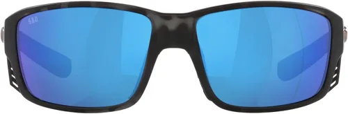 Vista 12 de Costa Man - Gafas de sol con montura negra mate, lentes de espejo azul, 2.36 pulgadas Espejo Negro/Cobre Plata 20.46 oz