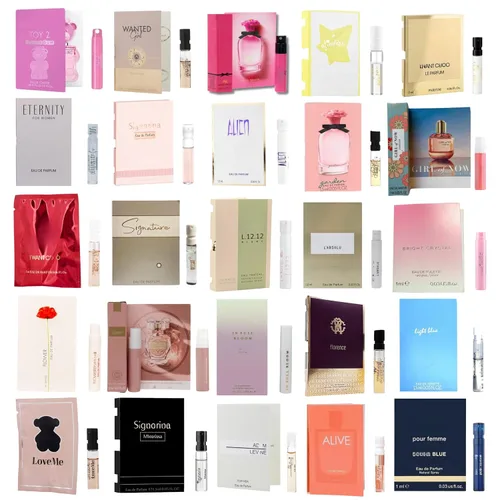 Vista 5 de Muestras de perfumes para mujer - 8 marcas de fragancias de diseñador (se muestran frascos exactos)