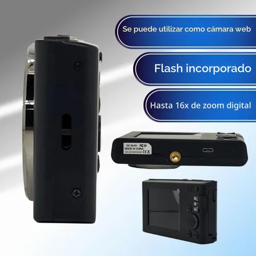 Vista 2 de Ultimaxx Cámara digital compacta de 44 MP con zoom digital de 16X, 2.4 LCD de enfoque automático Vlogging YouTube Point & Shoot Cámara digital