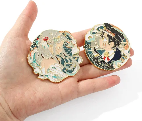 Vista 3 de Pines de anime Hanako Kun para inodoro figuras de dibujos animados de manga TBHK broches de solapa esmaltados Yashiro Nene Hanako-kun Acero aleado