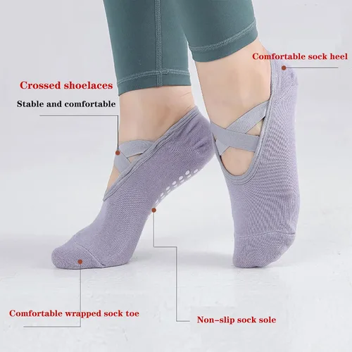 Vista 2 de Tergy 10 pares de calcetines de yoga con agarre para mujer, calcetines antideslizantes antideslizantes para pilates, barras, danza, yoga, Varios