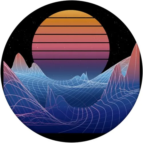 Vista 3 de Vaporwave Synthwave Retrowave 80s 90s Style Retro PopSockets PopSockets PopGrip intercambiable