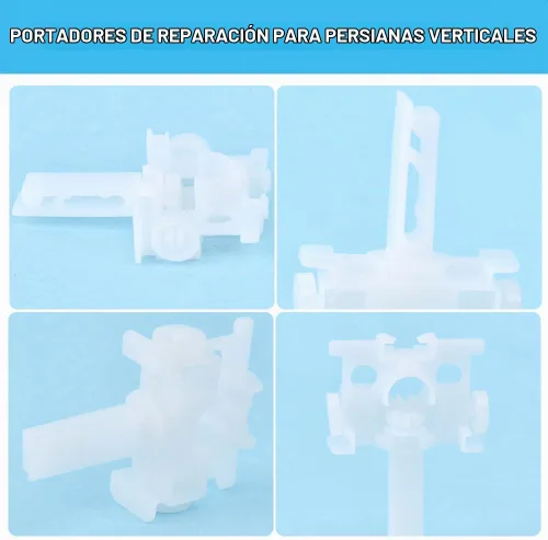 Vista 5 de 24 piezas de soporte de reparación vertical de persianas verticales con vástago, kit de reparación universal de persianas verticales duraderas