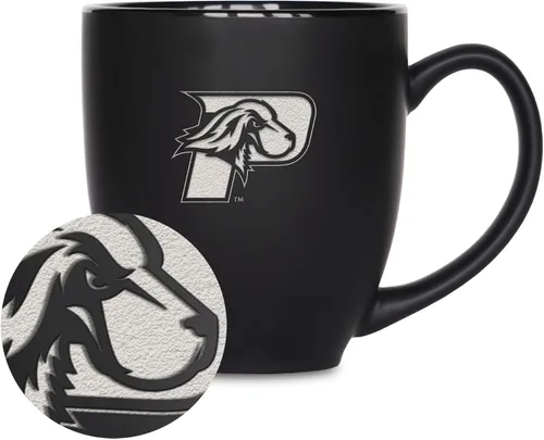 Vista 175 de Rico Industries - Taza de cerámica mate negra con grabado láser estándar de 15oz para NCAA (escuelas T & U) - Para bebidas calientes o frías