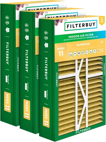 Vista 23 de Filterbuy Filtro de aire MERV 11 de 10 x 17 x 2 pulgadas para defensa de mascotas y alergias (paquete de 3), filtros exteriores plisados