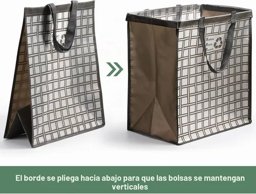 Vista 7 de Lily queen Juego de 2 bolsas de reciclaje para cocina, hogar, papeleras de clasificación de 12 galones Negro y gris