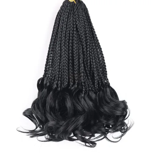 Vista 51 de Cabello para Trenzas Rizo Francés Color 1 Trenzas de Ganchillo Rizo Francés 10 Pulgadas Trenzas de Caja Cabello de Ganchillo para Mujeres y Niños
