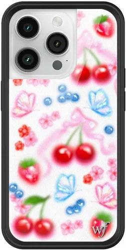 Vista 21 de Wildflower Carcasas – Compatible con iPhone 14 Pro Protector negro parachoques, certificado de prueba de caída de 6.5 pies, propiedad de mujeres