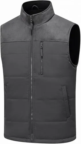 Vista 20 de Msmsse Chalecos de Abrigo para Hombre Chalecos de Invierno Acolchados con Relleno Chaleco Gilet Cuello Levantado Chaleco Puffer Cálido 01 Verde