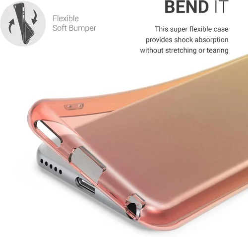 Vista 3 de kwmobile Funda transparente compatible con Apple iPod Touch 6G / 7G (6ª y 7ª generación), carcasa trasera de TPU, color amarillo/rosa