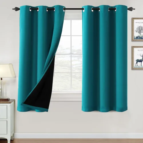 Vista 131 de H.VERSAILTEX Cortinas 100% de opacidad para dormitorio, con aislamiento térmico, cortinas opacas de 63 pulgadas de largo, cortinas de bloqueo