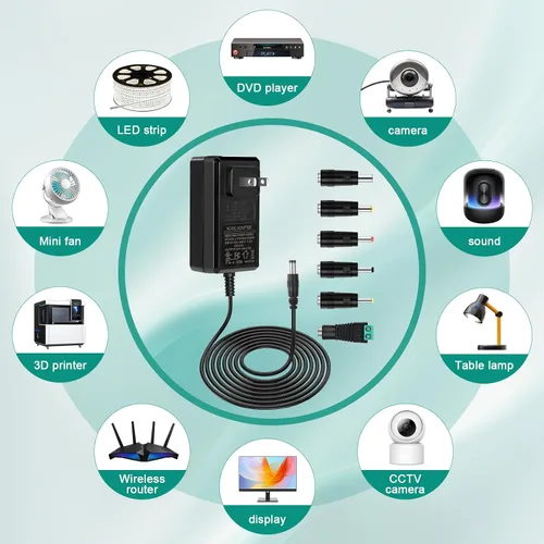 Vista 7 de Fuente de alimentación de 24 V con certificación UL, transformador de bajo voltaje de 24 voltios, Paquete de 2 CC 24V 2.5A 60W AC100-240V to 24V