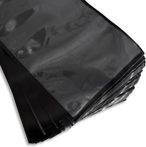 Vista 2 de Bolsas de diamante - Bolsas de sellado al vacío 5mil - 50 bolsas (Negro/Transparente, 11x16)