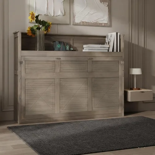 Vista 12 de SOFTSEA Farmhouse - Cama Murphy de tamaño individual con LED, color marrón