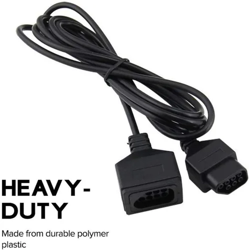 Vista 6 de Paquete de 2 cables de extensión para mando original Nintendo NES 7P, 5.9ft, color negro