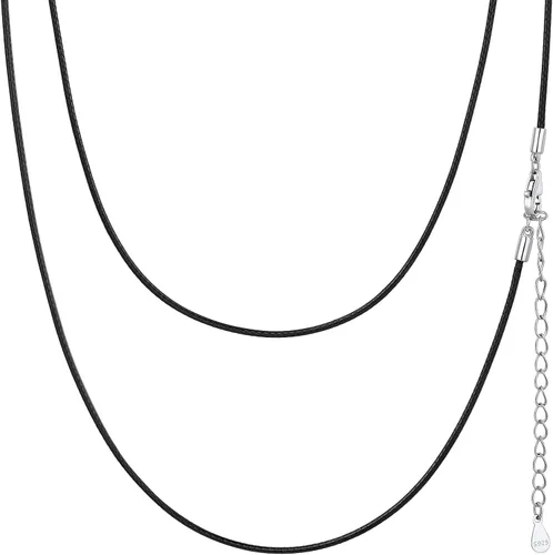 Vista 13 de ChainsHouse Collar de Cuero Negro Trenzado Impermeable con Cierre, Cadena de Cuerda DIY para Hombre y Mujer para Colgante, Personalización a. 0.079