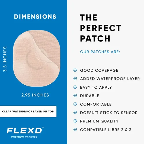 Vista 3 de Flexd - Cubiertas de sensor impermeables Freestyle para Libre 2 y 3 - (30 piezas) - Cubiertas de sensor Libre 3 - Parches Adhesivos CGM - Sin