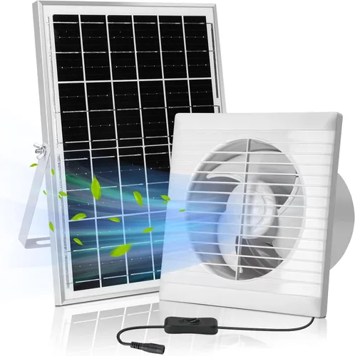 Vista 11 de blessny - Extractor solar de 10 pulgadas para invernadero, gallinero, cobertizo y mascotas