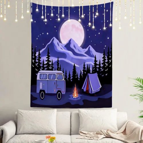 Vista 74 de Shrahala Modern Abstract Artwork Wall Tapestry, Orange Black Beige Wall Hanging Large Tapestry Decoration Polyester Fiber White Hem Around for Dorm