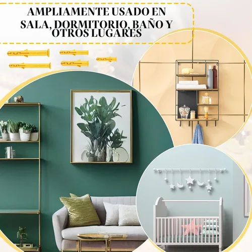 Vista 7 de Sasylvia - Juego de 200 anclajes de pared de plástico, 5 tamaños