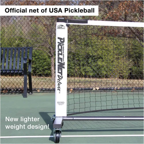 Vista 4 de ONCOURT OFFCOURT PickleNet Deluxe TAPND - Ruedas de bloqueo de tubos ovalados de 22 x 34 pulgadas, sistema de red de pickleball