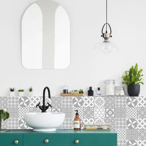 Vista 6 de 24 piezas – Azulejos para salpicaduras en muro para despegar y pegar, calcomanías de pared brillantes, impermeables, a prueba de aceite, calcomanías