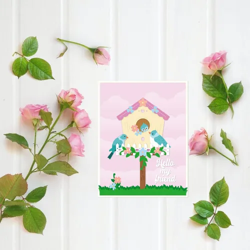 Vista 5 de BENECREAT Troqueles de corte de metal con patrón de casa de pájaros, plantilla de estampado en relieve para manualidades, álbumes de recortes, álbum