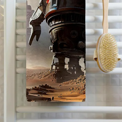 Vista 2 de 3dRose Giant Industrial Robot in Mars Desert on a Sunny Day Digital Art 22x30 Bath Hand Pool Towel