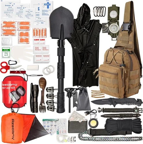 Vista 10 de Emergency Survival Kit with First Aid Gears and Supplies - EDC Go Bugout Bag - Get Home Backpack for Camping Outdoor - Tactical Military Molle Pouch