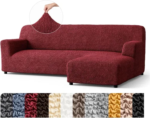 Vista 41 de PAULATO BY GA.I.CO. Funda de sofá modular, funda para sofá chaise longue en forma de L, fundas lavables para sofá esquinero, funda elástica de Gris
