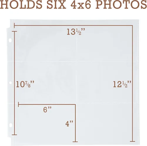 Vista 2 de Samsill Scrapbook - 6 páginas de repuesto de bolsillo de 12 x 12 pulgadas, paquete de 50, se adapta a carpetas de 3 anillos y álbumes de fotos de 12