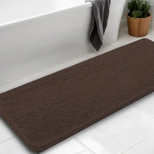 Vista 26 de Alfombras de baño en forma de U, alfombras de baño de felpilla súper absorbentes y respaldo antideslizante de PVC fuerte para inodoros, lavables a
