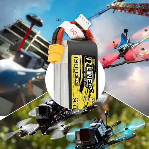 Vista 6 de TATTU RLine versión 3.0 1300mAh 14.8V 120C 4S LiPo Batería con XT60 Plug para RC Barco Camión Heli Avión UAV Drones FPV