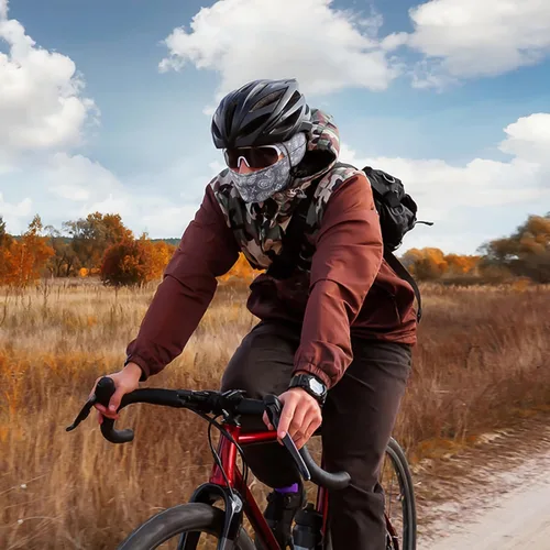 Vista 6 de Achiou - Pasamontañas, máscara facial, para hombres o mujeres, máscara de cara completa con capucha, para nieve, motocicleta, correr, clima frío
