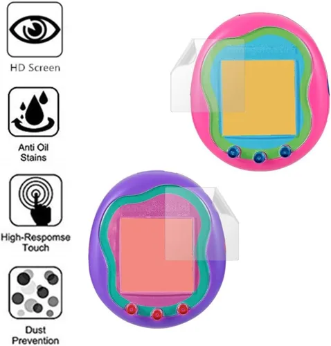 Vista 3 de Protector de pantalla compatible con Tamagotchi Uni y Smart, película transparente de PET de cobertura completa HD