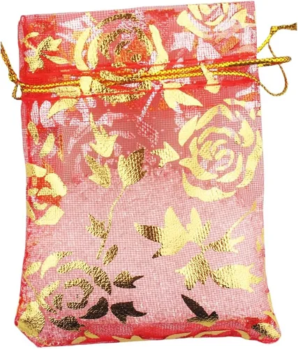 Vista 20 de QIANHAILIZZ Paquete de 100 bolsas de regalo de organza con forma de corazón de flores de 2.8 x 3.5 pulgadas, bolsa de regalo para dulces, bolsa