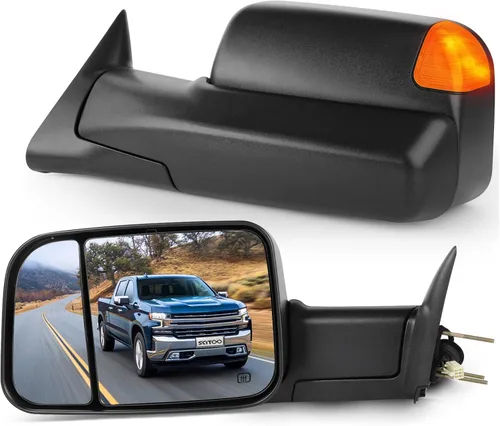 Vista 15 de SCITOO Espejos de remolque retrovisores izquierdos+derechos para Dodge 2009-2016 para Dodge para Ram 1500 2500 3500 con señal de giro calentada