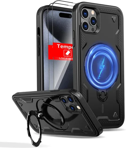 Vista 84 de Funda magnética para Google Pixel 9 Pro XL compatible con cargador inalámbrico MagSafe, para Pixel 9 Pro XL con soporte de 360° + 2 protectores