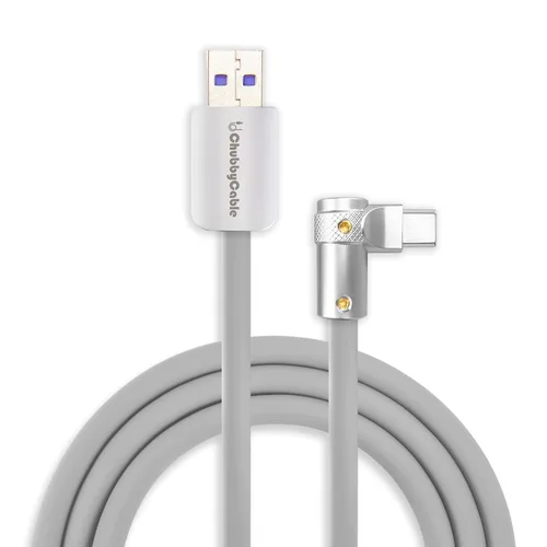Vista 44 de chubbycable FlexElbow - Cable de carga rápida de 90 grados y 240 W, cable USB C en ángulo recto, cable de carga de silicona compatible con iPhone