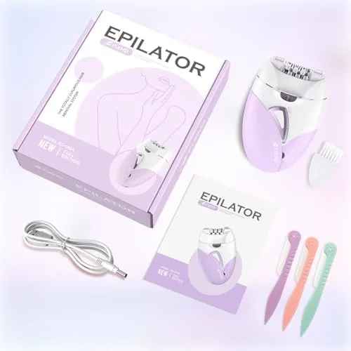 Vista 7 de Depiladora, depiladora para mujeres, depilación facial para mujeres, recargable, dispositivo de eliminación de vello de 2 velocidades con 36 pinzas