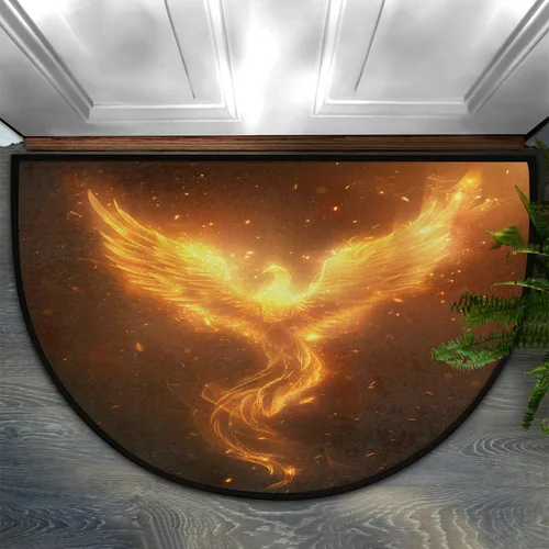Vista 25 de Felpudo Semicircular de Animales Libélula Boho Lavable Tapete Semicírculo Antideslizante Absorbente Alfombras de Media Luna para Entrada