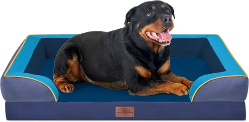 Vista 92 de Comfort Expression - Cama ortopédica para perros medianos, 28 x 19 pulgadas, cama impermeable y de apoyo de espuma con cojines removibles, sofá