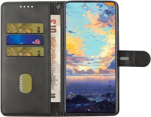 Vista 3 de GYHOYA Funda para Xiaomi Poco X5 Pro 5G Wallet Case, Xiaomi Poco X5 Pro 5G Funda de cuero Flip Folio con tarjeteros Kickstand Característica Negro
