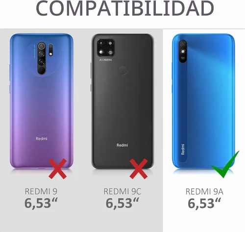 Vista 6 de kwmobile Funda compatible con Xiaomi Redmi 9A / 9AT - Funda protectora de silicona TPU suave y delgada - Negro mate