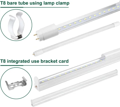 Vista 4 de Othmro T8 - Abrazaderas de lámpara para tubo de luz LED, lámpara fluorescente LED, con tornillos, abrazaderas de lámpara en U T8 soporte