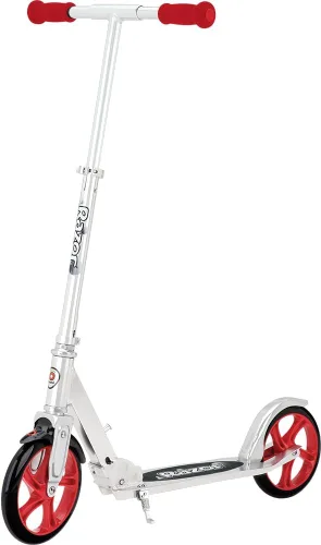 Vista 10 de Razor Patinete A5 Lux Kick para niños de 8 años en adelante, ruedas de uretano de 8 pulgadas, acabado anodizado con colores y gráficos llamativos