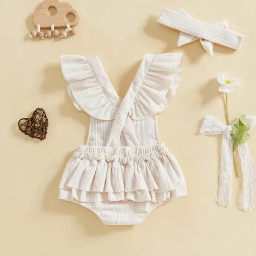 Vista 25 de Mameluco para bebé y niña, ropa floral para el verano, traje de verano